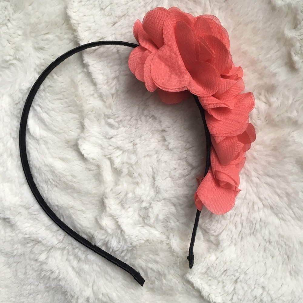 Floral Chiffon Headband-CORAL